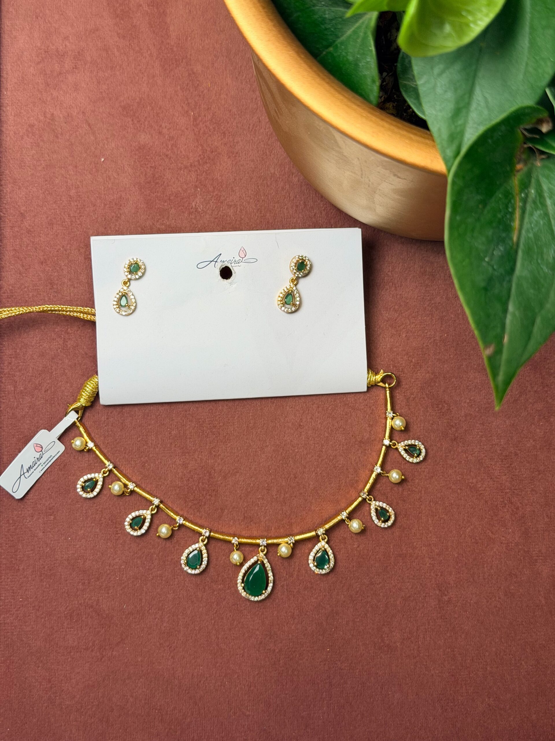 AD Stone Necklace With EaringsAJP2026-1315