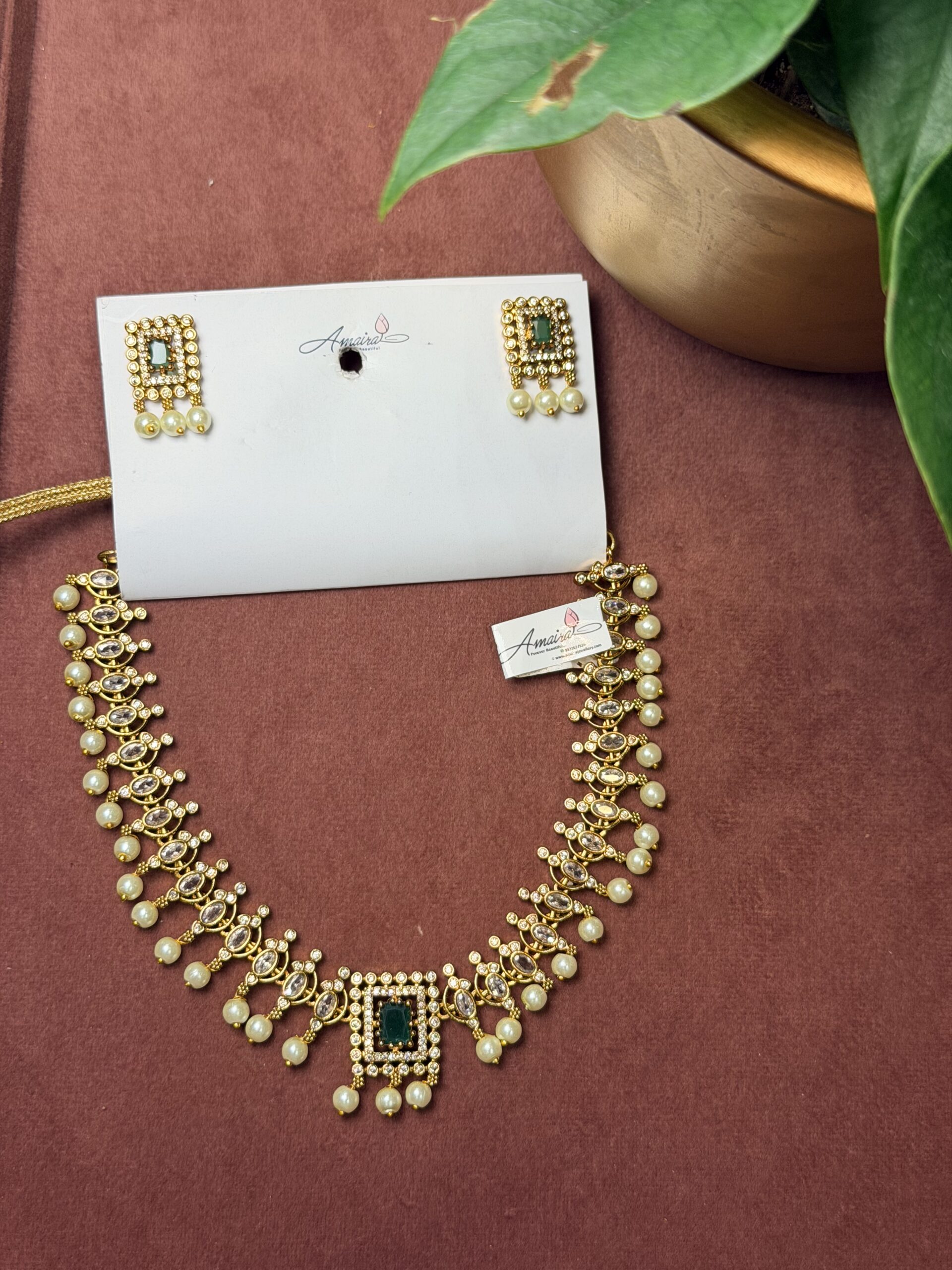 AD Stone Necklace With EaringsAJP2026-1105