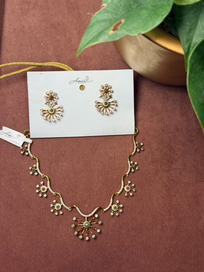 AD Stone Necklace With EaringsAJP2026-1333