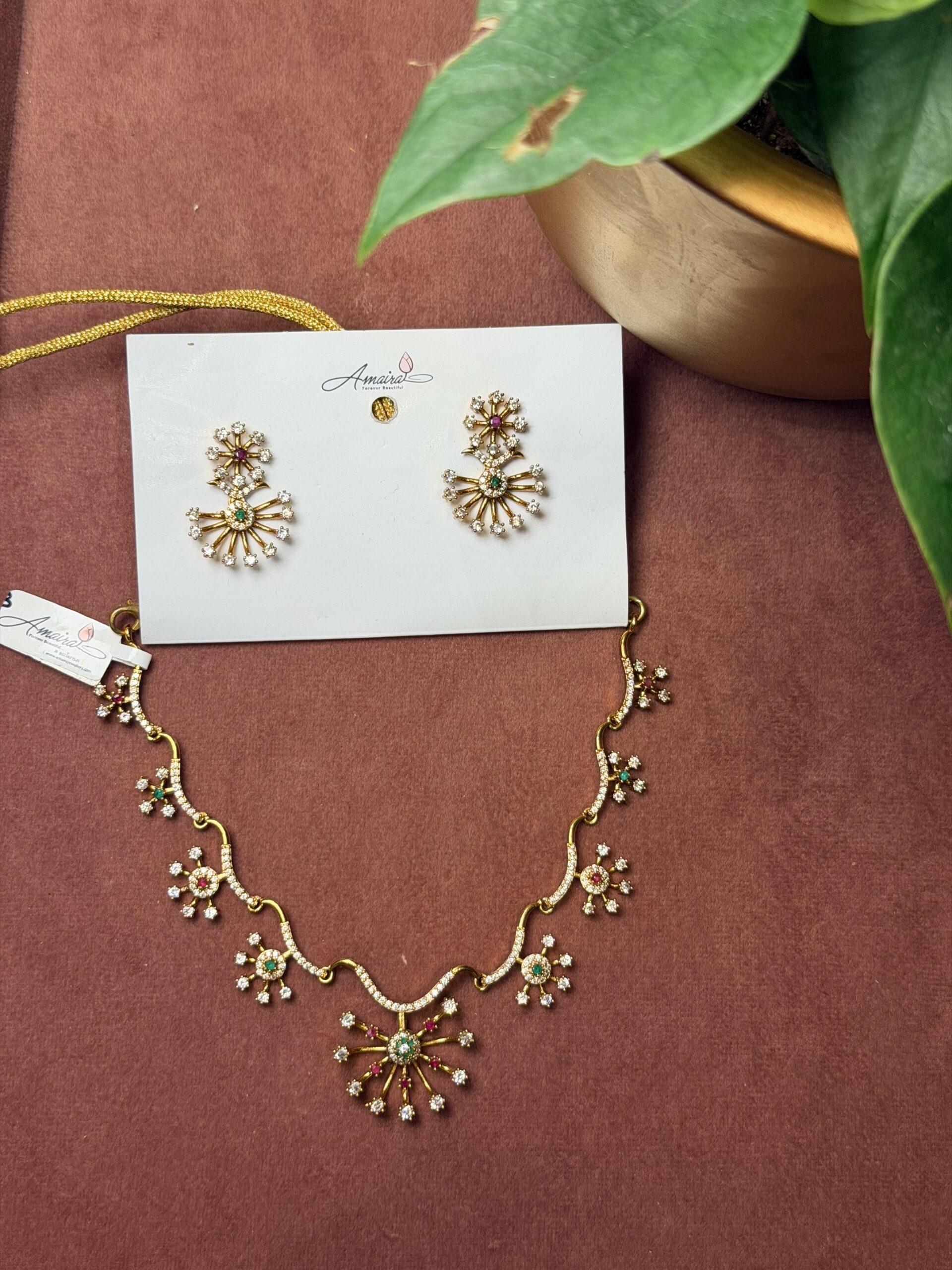 AD Stone Necklace With EaringsAJP2026-1333