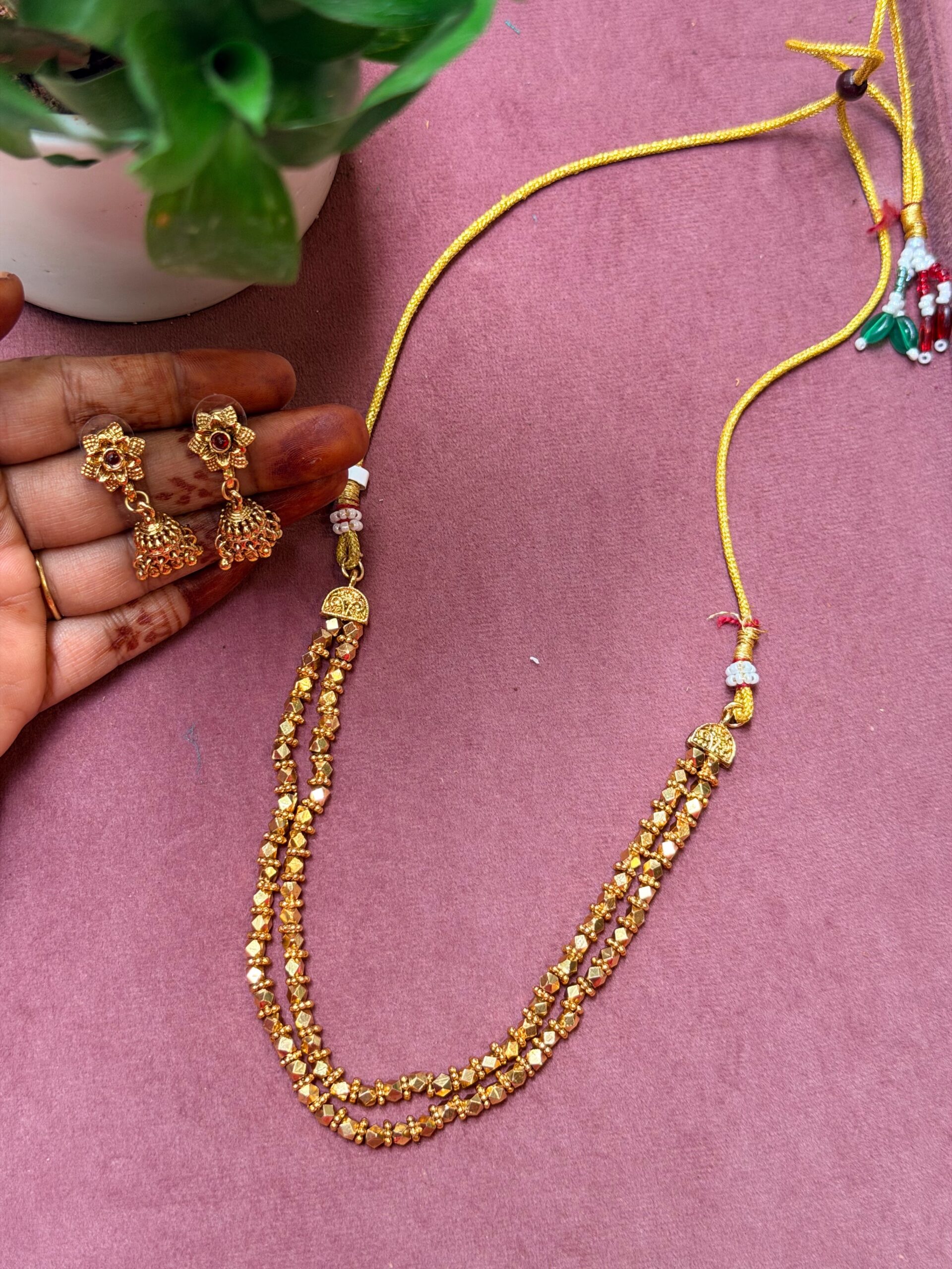 Traditional Short Aashatpaillu Necklace AJP2026-2010