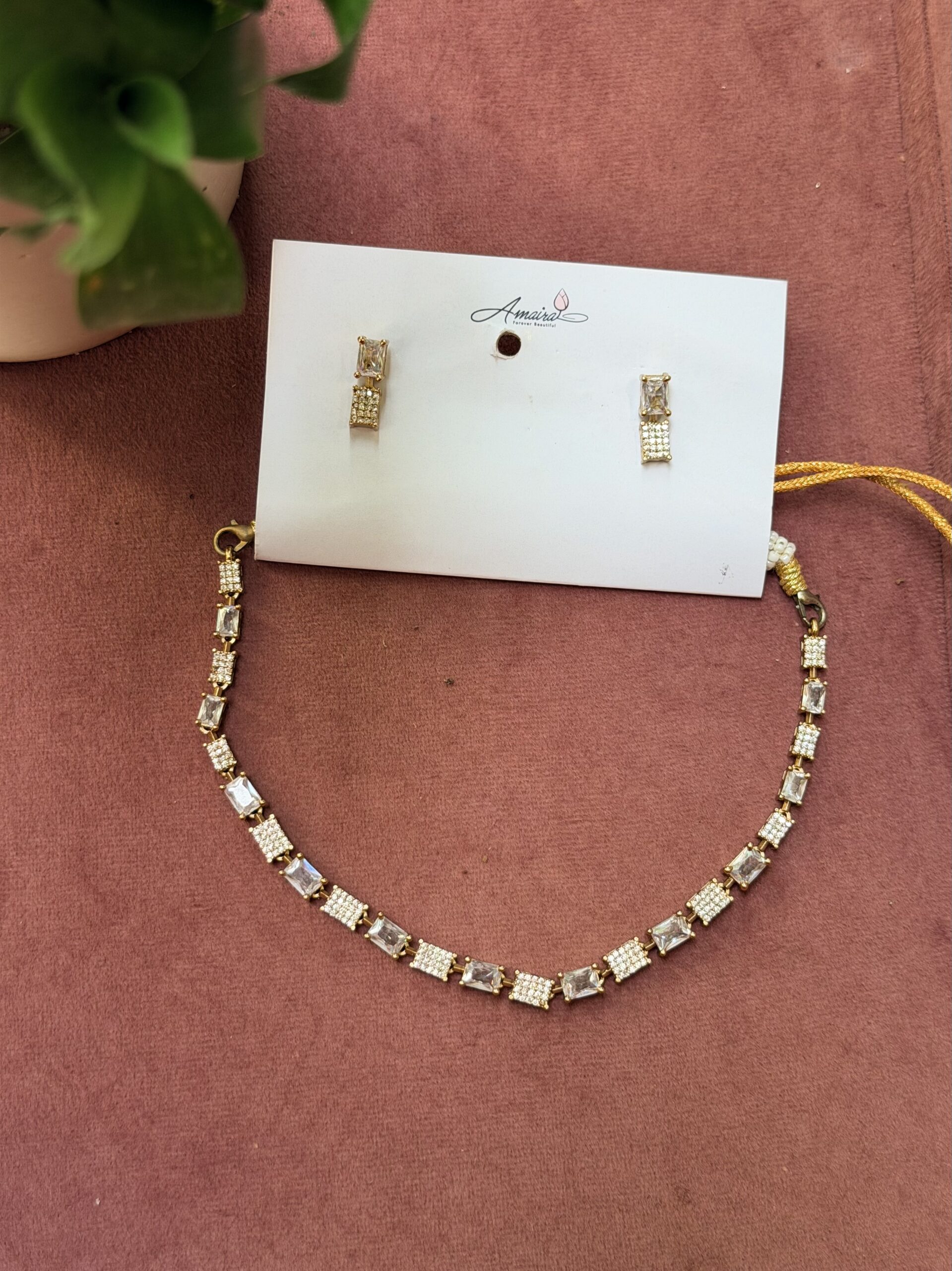 AD Stone Necklace With EaringsAJP2026-2282