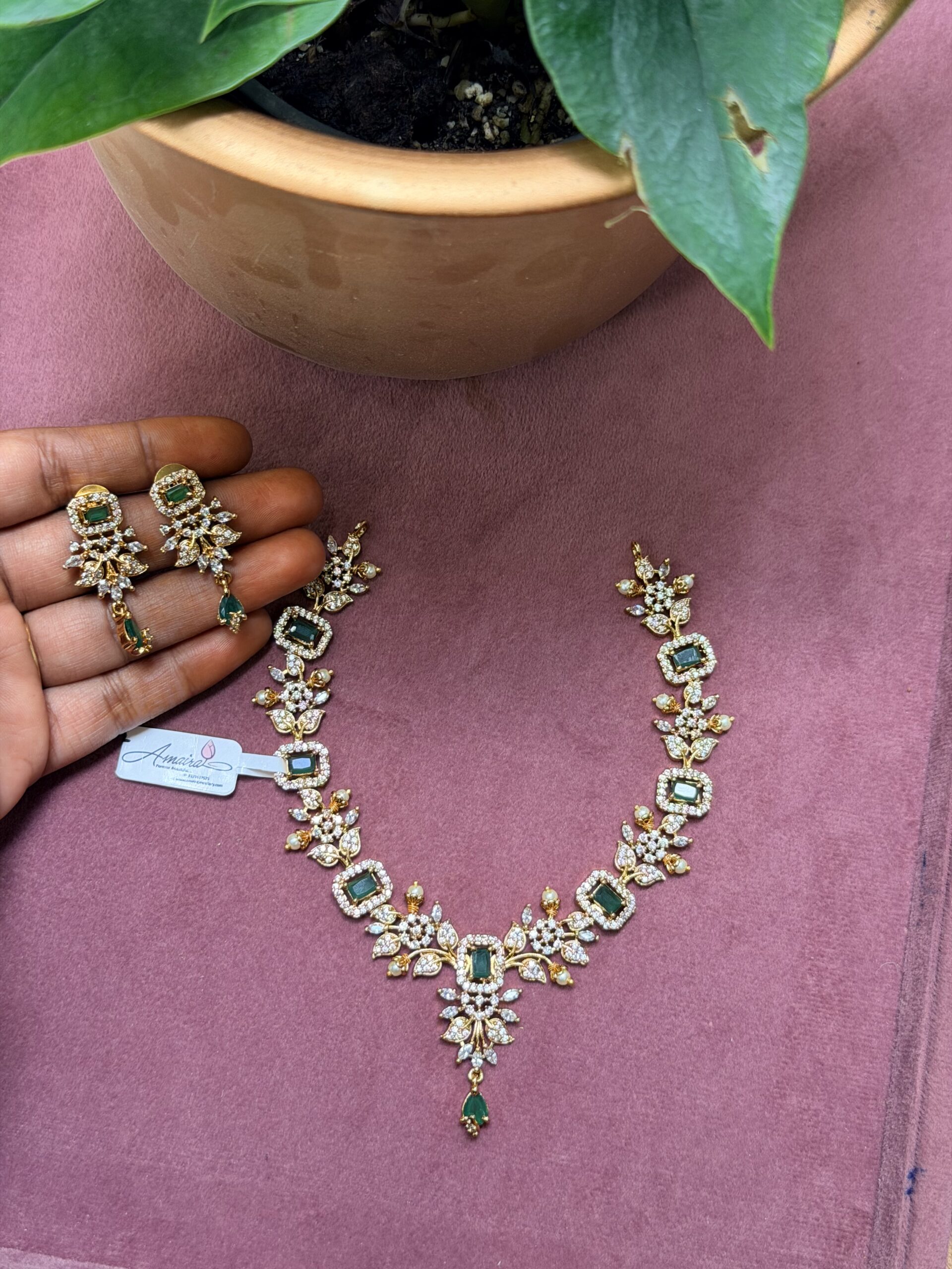 AD Stone Necklace With Earings AJP2026-2247 - Image 2