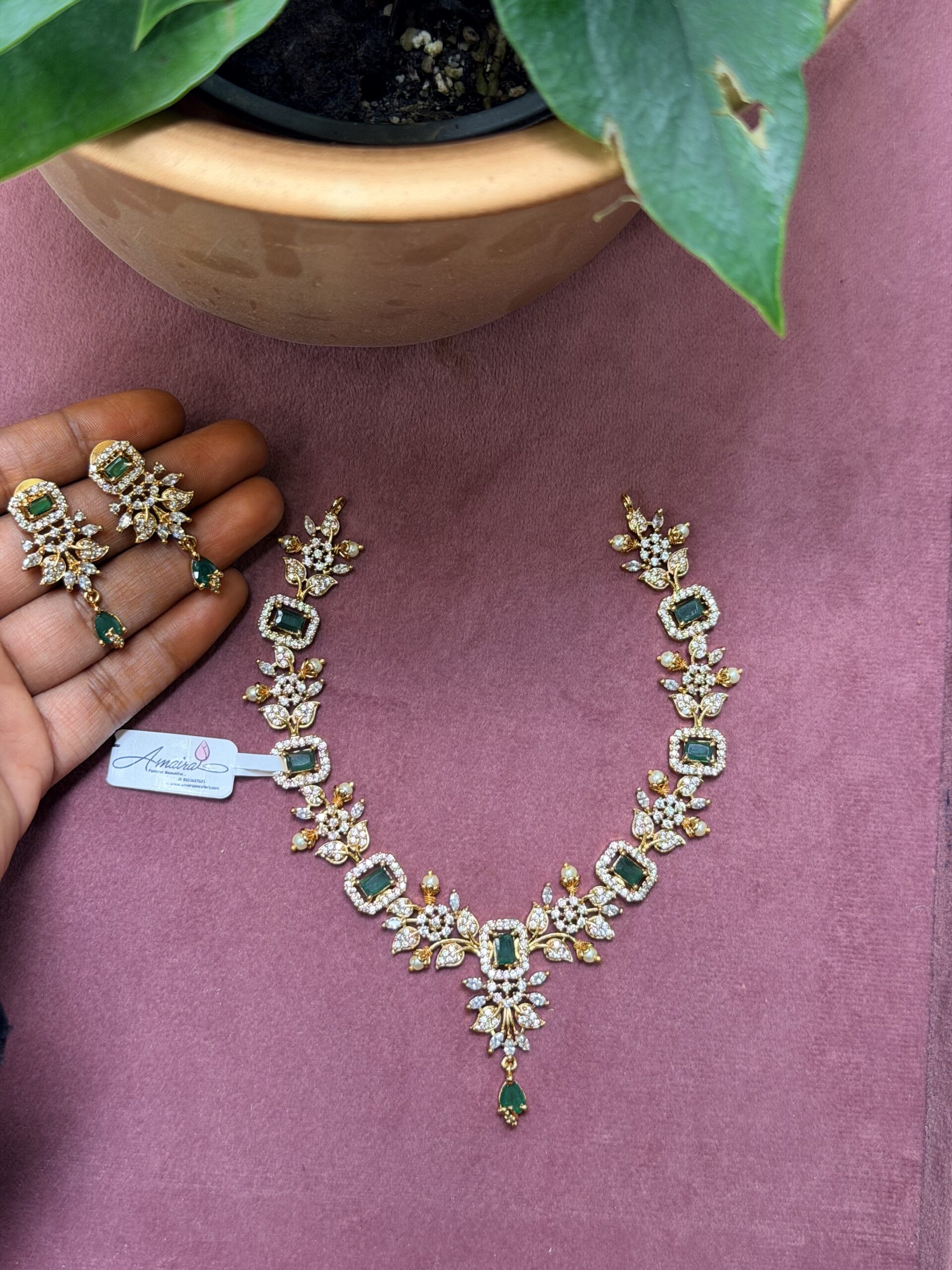 AD Stone Necklace With Earings AJP2026-2247