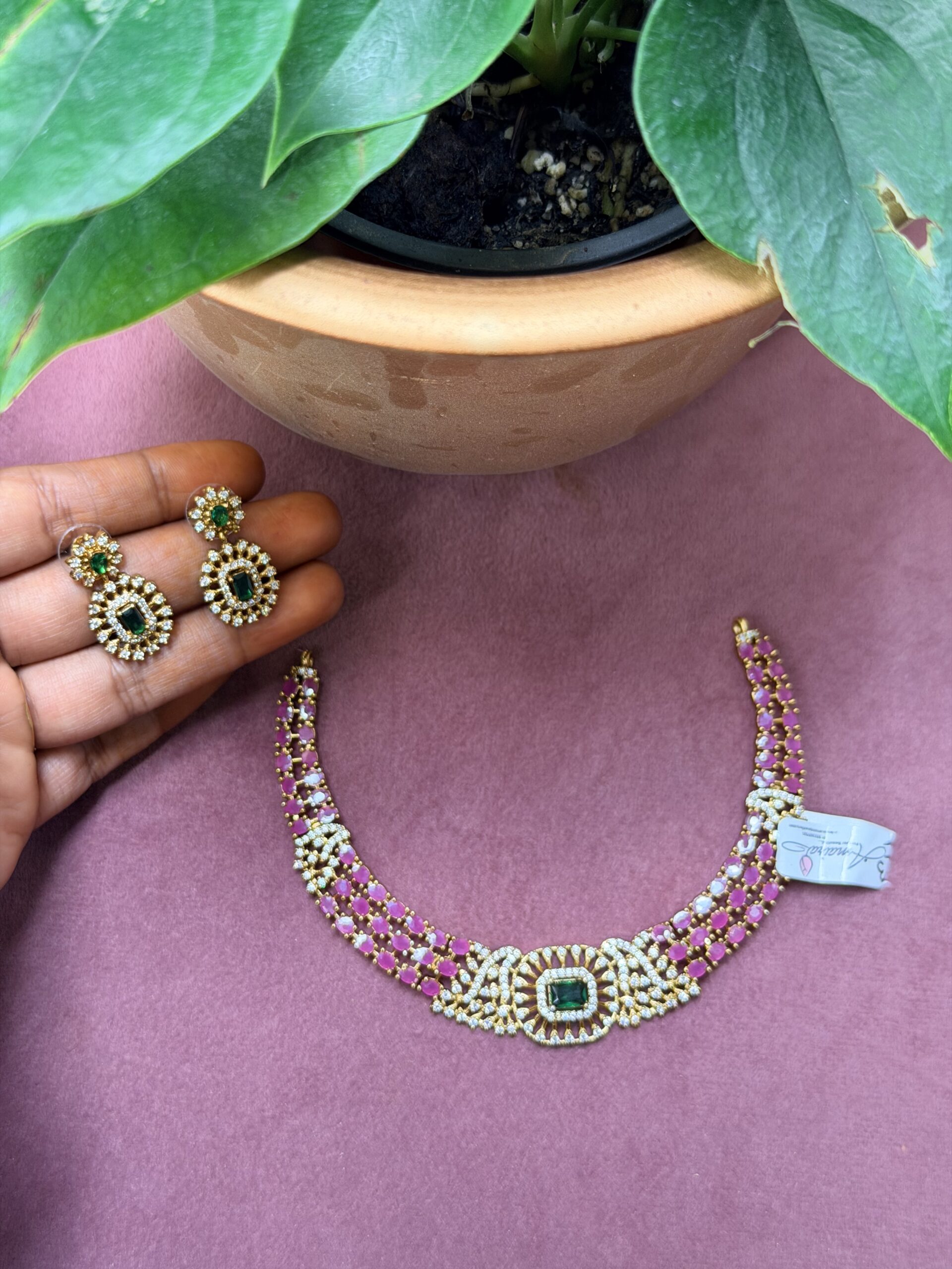 AD Stone Necklace With Earings AJP2026-2212 - Image 3