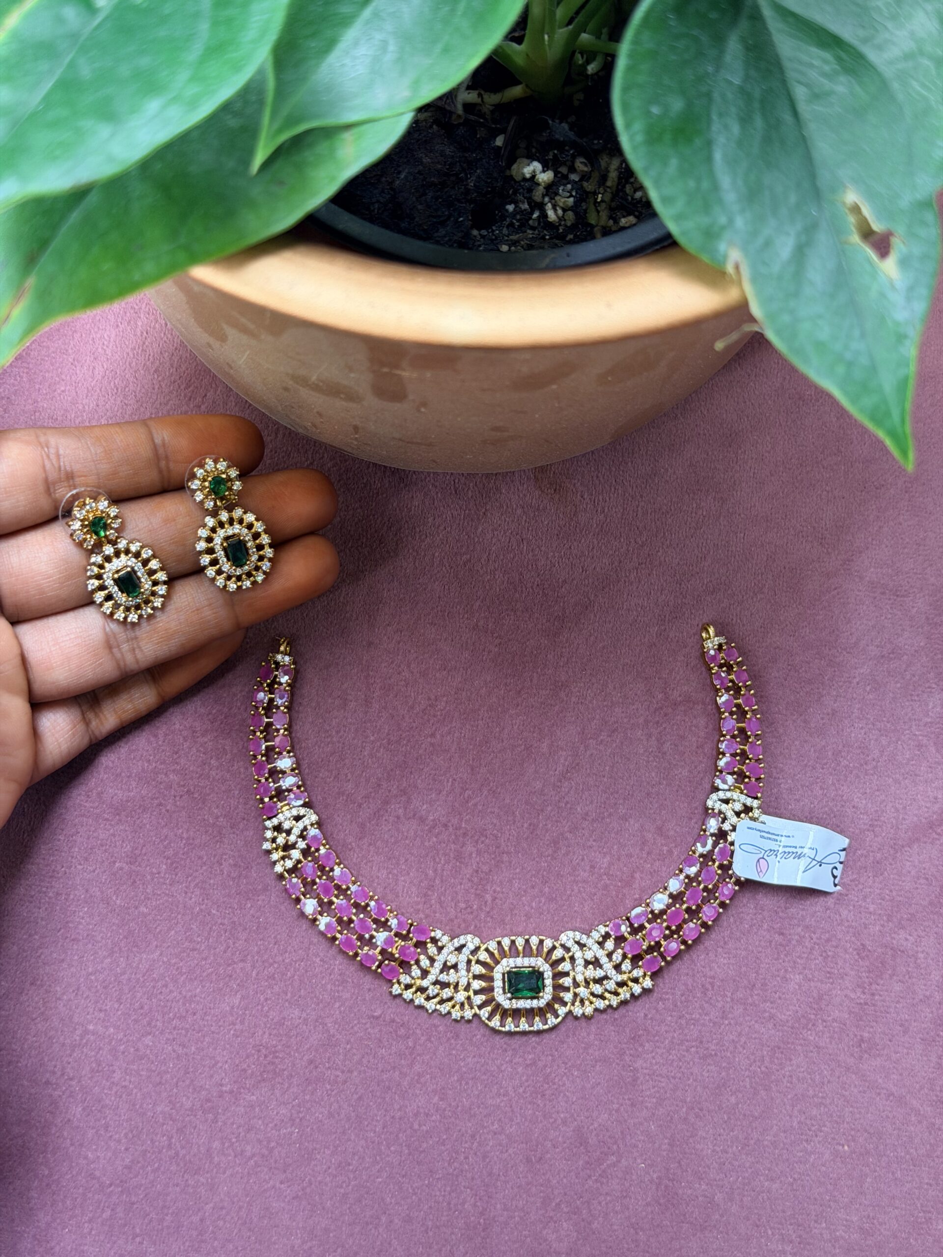 AD Stone Necklace With Earings AJP2026-2212