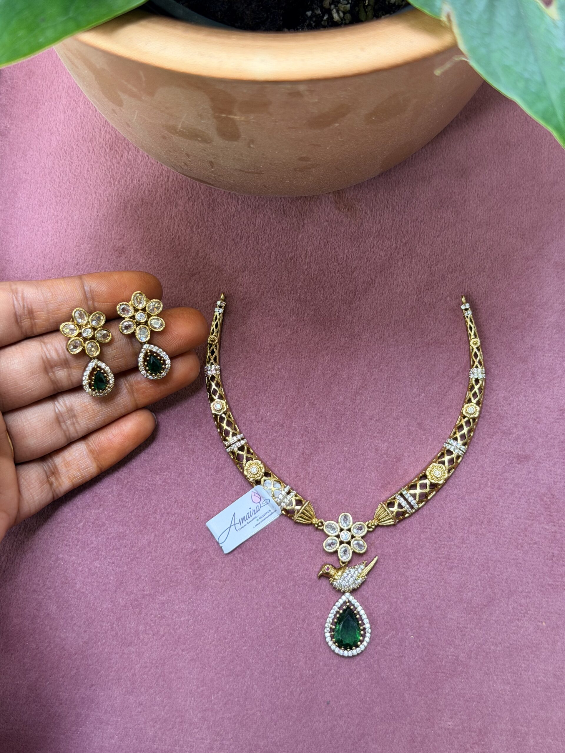 AD Stone Necklace With Earings AJP2026-2215 - Image 2