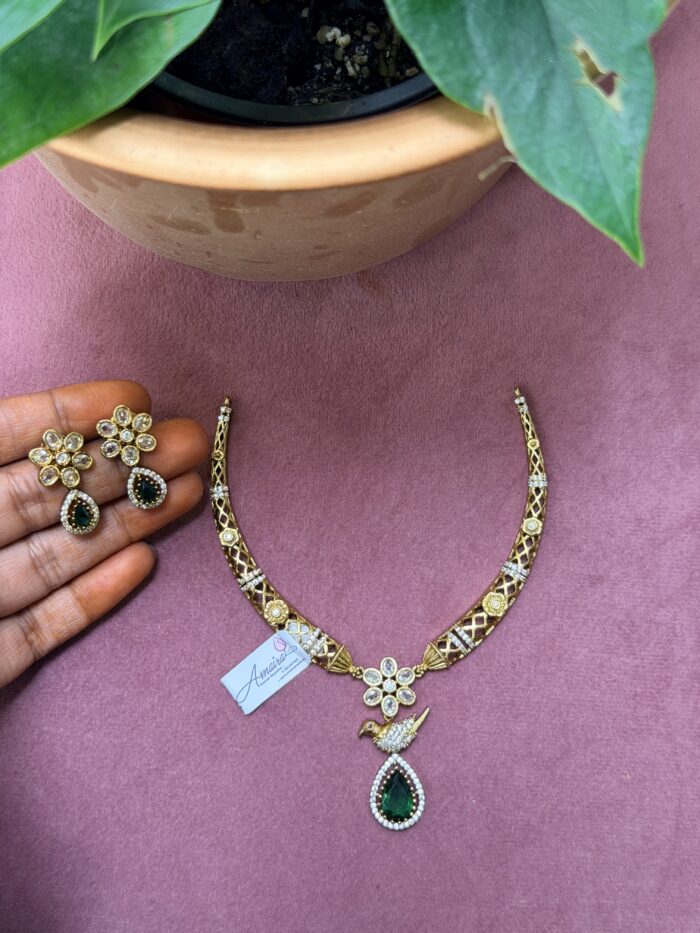 AD Stone Necklace With Earings AJP2026-2215