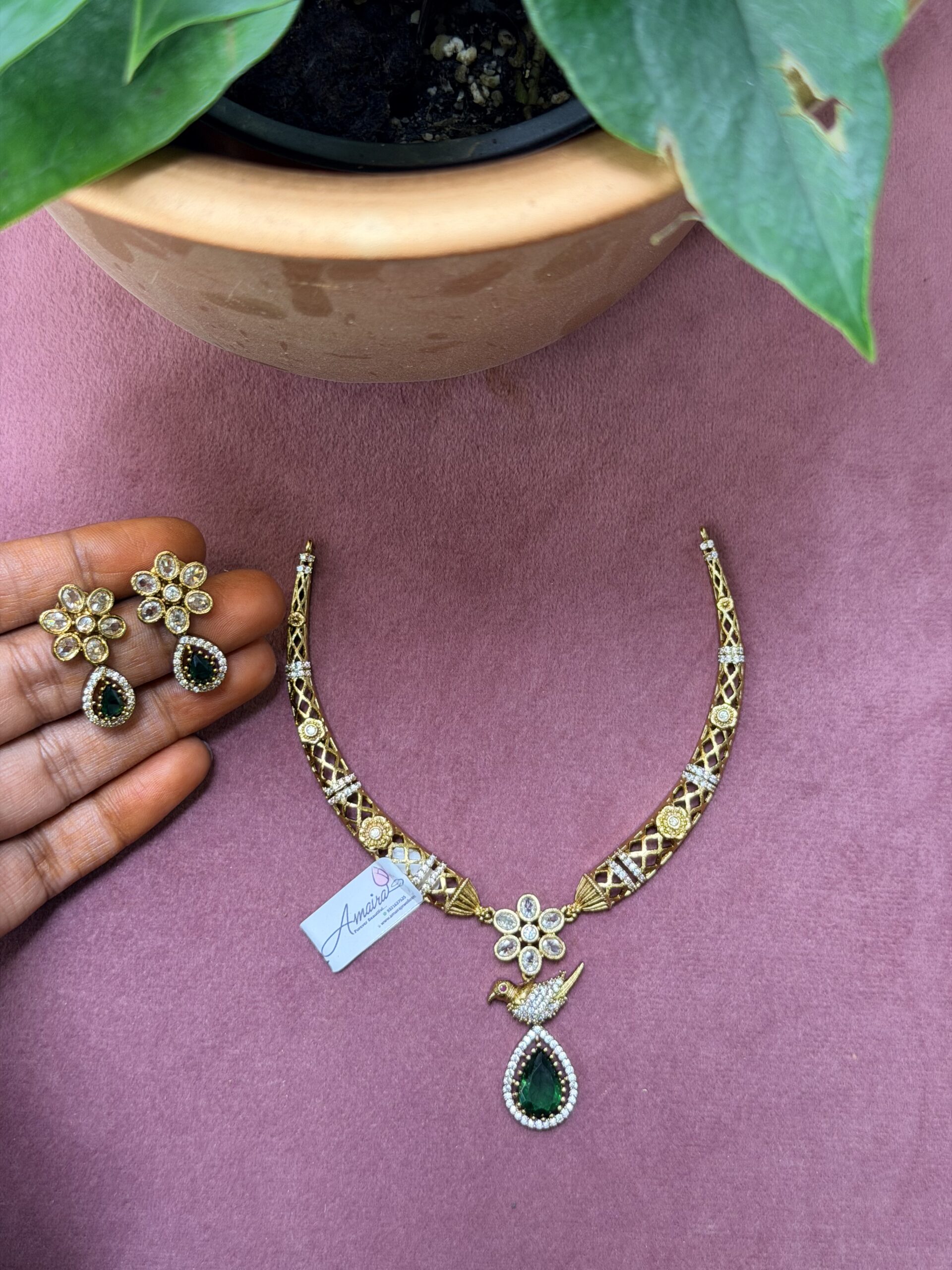 AD Stone Necklace With Earings AJP2026-2215