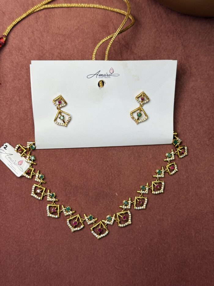 AD Stone Necklace With Earings AJP2026-1319