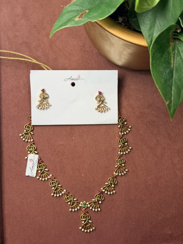 AD Stone Necklace With Earings AJP2026-1274
