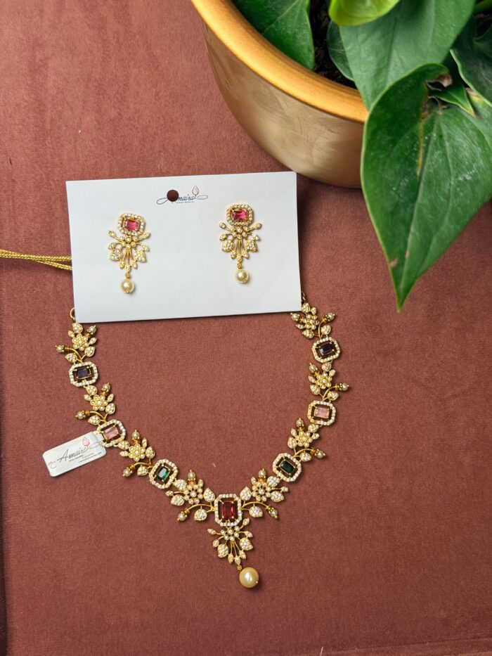 AD Stone Necklace With Earings AJP2026-1114