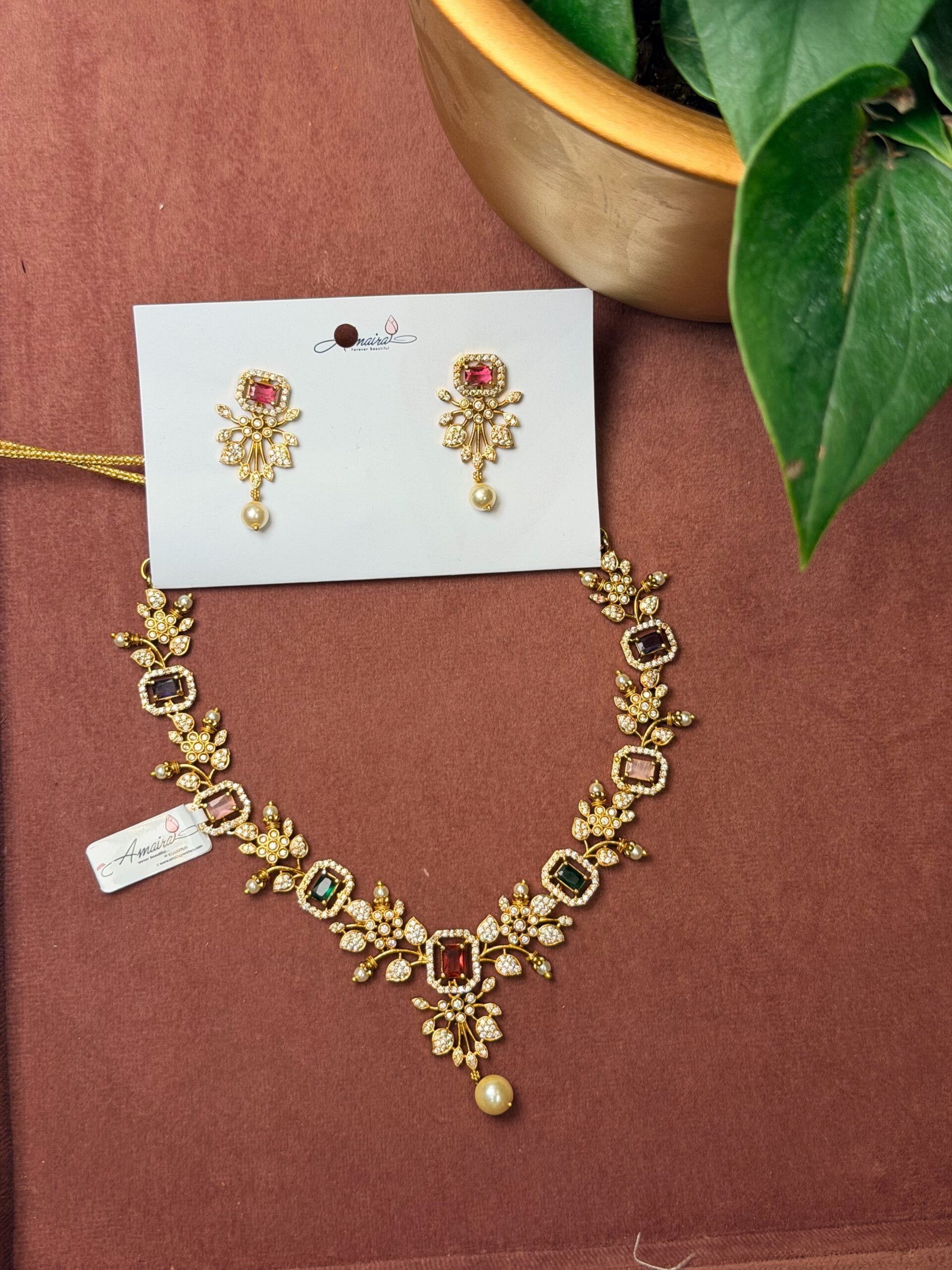 AD Stone Necklace With Earings AJP2026-1114 - Image 2